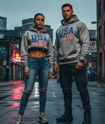 Hilinker Womens Graphic Long Sleeve Cropped Hoodies Drawstring Hooded Sweatshirt Grey USA Medium