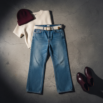 Retro Blue Wide Leg Jeans